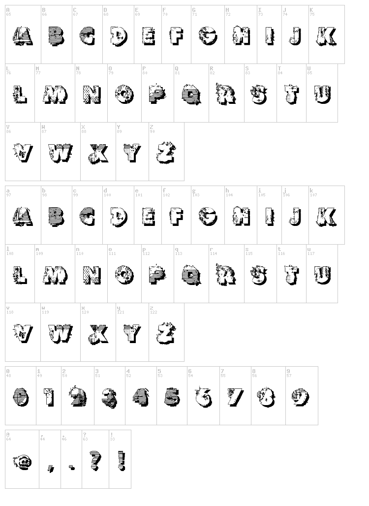 VTKS Reverso font map